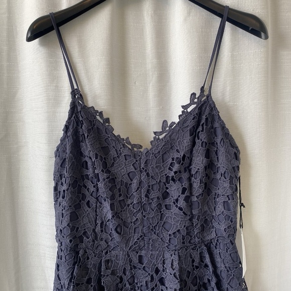 ASTR THE LABEL Lace A Line Midi Dress Navy Size XL NWT - Picture 2 of 13